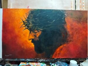 Lukisan kanvas yesus 80x140 cm SIM